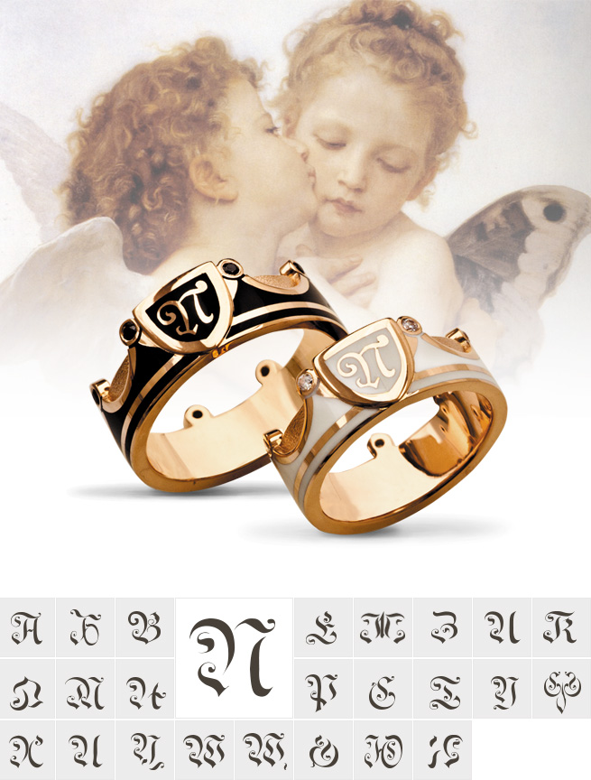 Семейный герб на обручальных кольцах от SHULGA